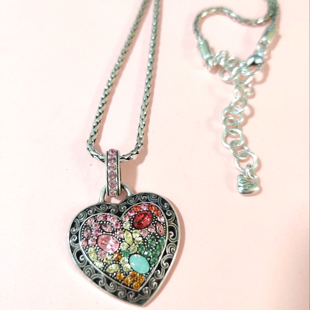 Brighton Multicolor Stones Voyage Hearth Pendant Necklace